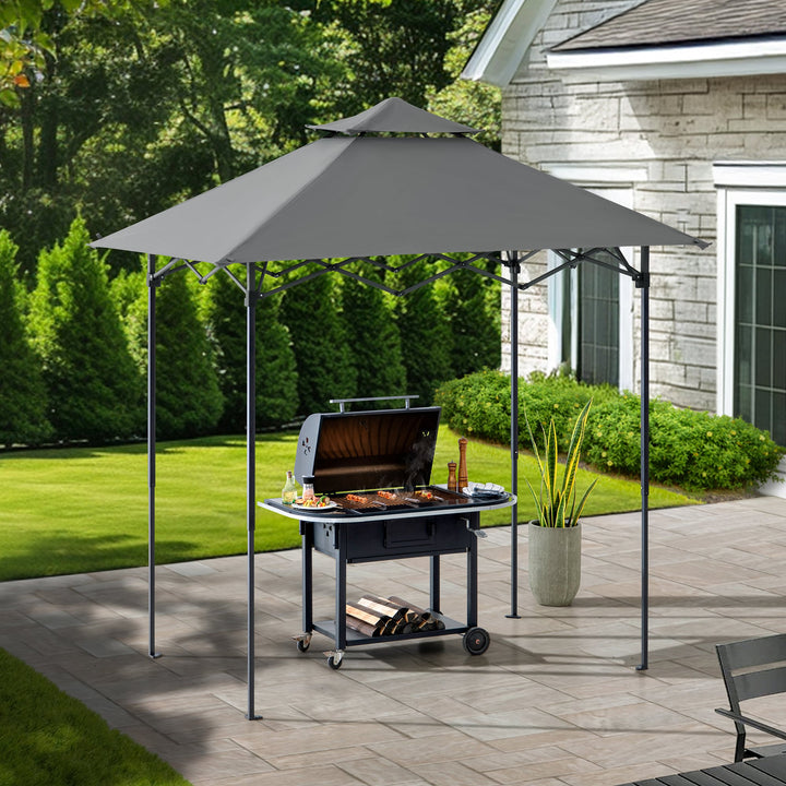A103006111 Portabler Stahl Grill Pavillon CINTO mit LED-Licht - 160cm x 250cm, grau