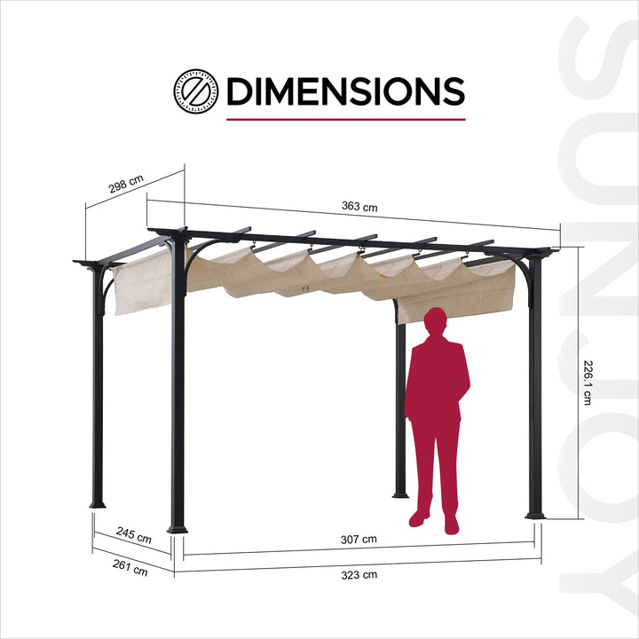 Stahl Pergola GIONA - 277cm x 363cm