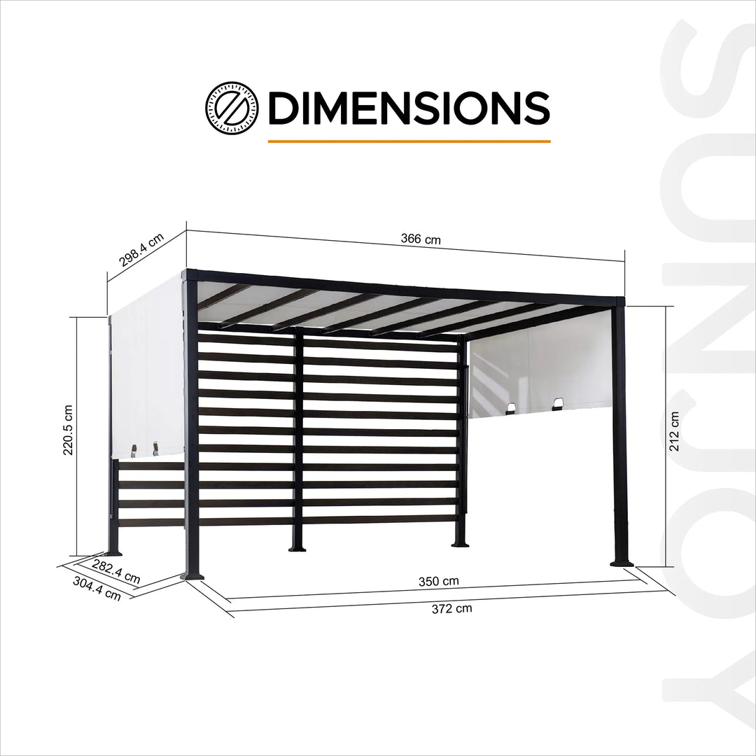OETA Steel Pergola - 304cm x 372cm