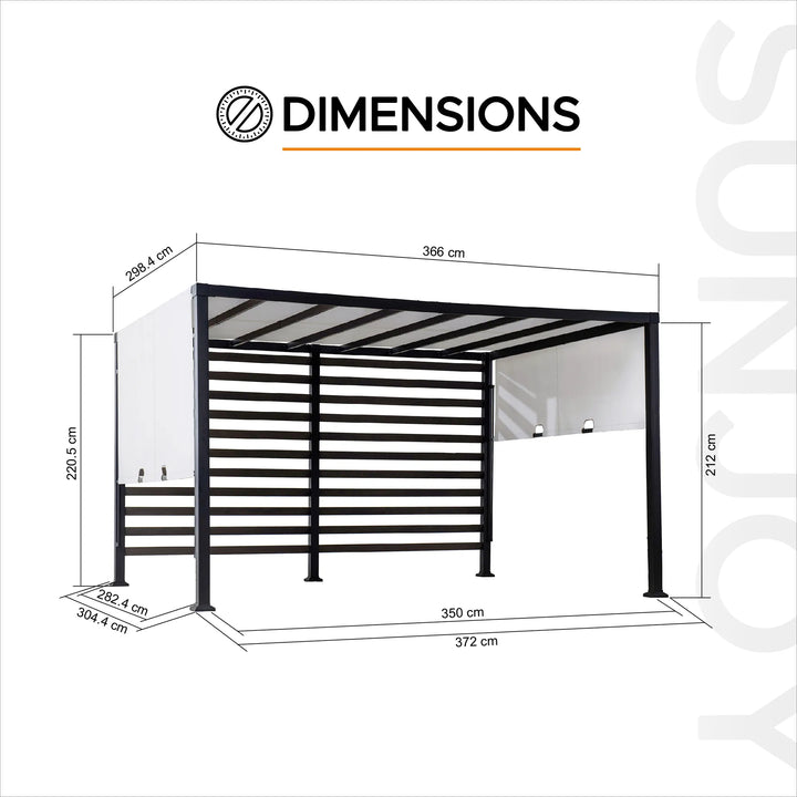 OETA Steel Pergola - 304cm x 372cm