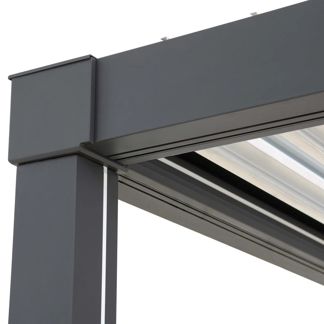 MATTERHORN Modular Multi Lamel Pergola with LED - 306cm x 406cm, Aluminum