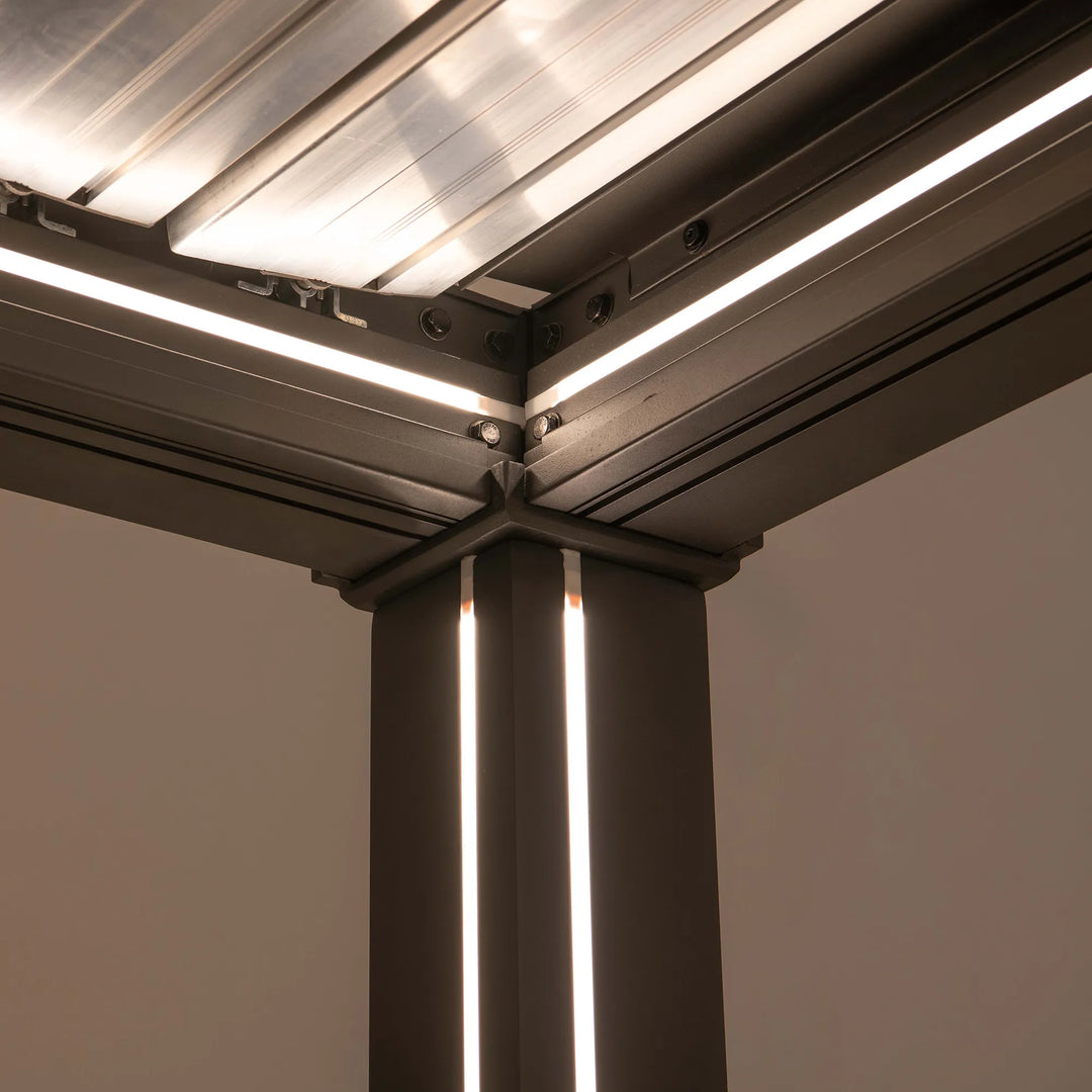 MATTERHORN Modular Multi Lamel Pergola with LED - 306cm x 406cm, Aluminum