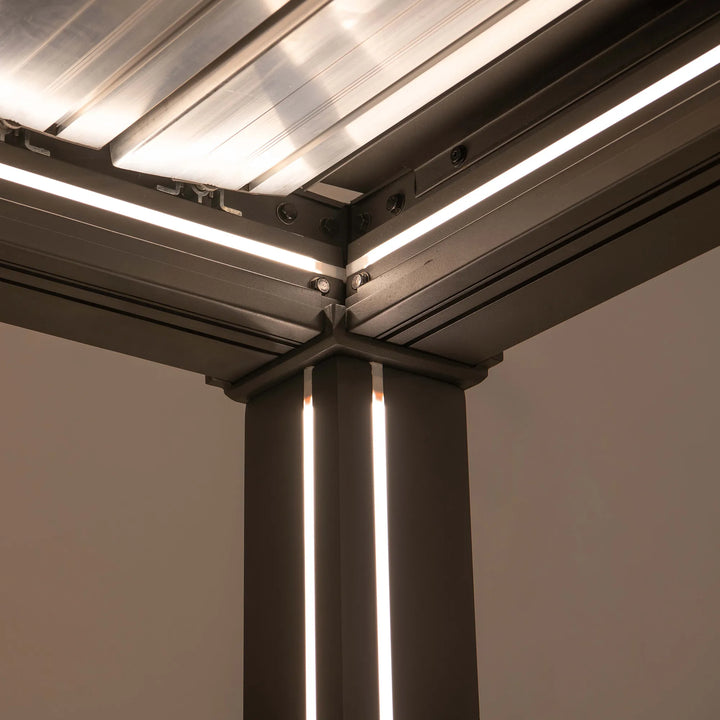 MATTERHORN Modular Multi Lamel Pergola with LED - 306cm x 406cm, Aluminum