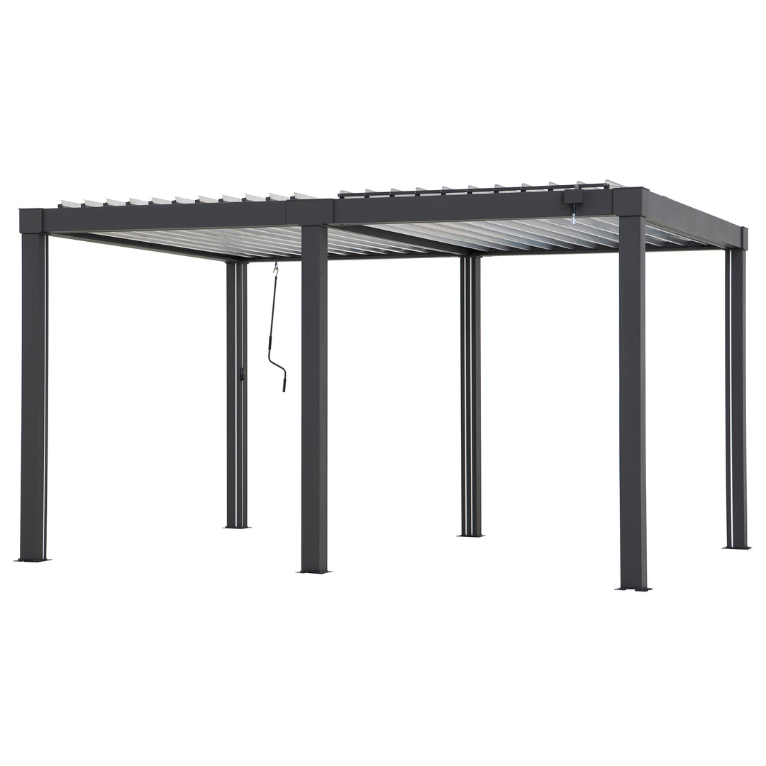 A1060166F0 Modulare Multi Lamellenpergola MATTERHORN mit LED - 3x4, Aluminium