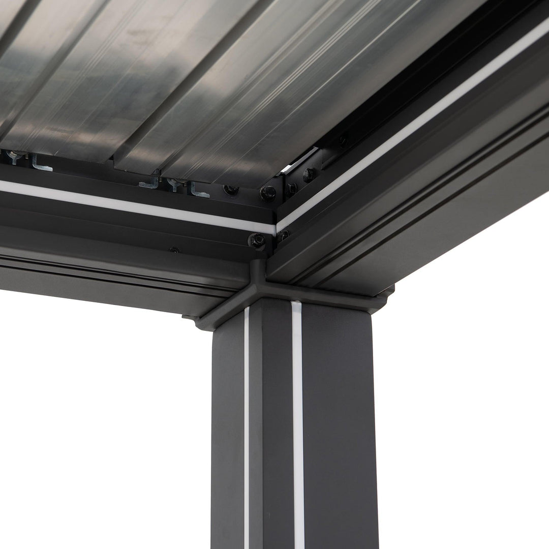 A1060166K0 Modulare Multi Lamellenpergola MATTERHORN mit LED - 3x3m, Aluminium 