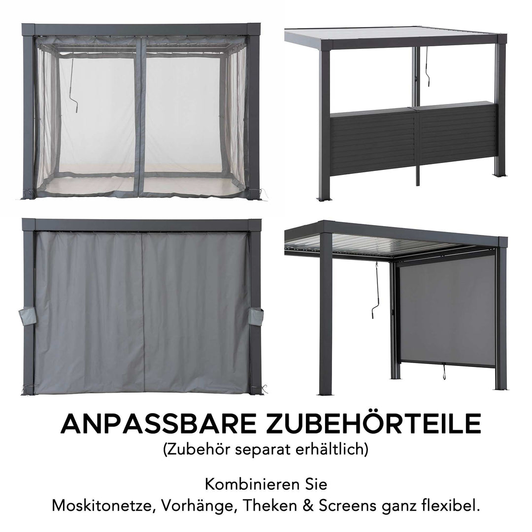A1060166K0/A1060166F0 Modulare Multi Lamellenpergola MATTERHORN mit LED - 3x3 oder 3x4, Aluminium 