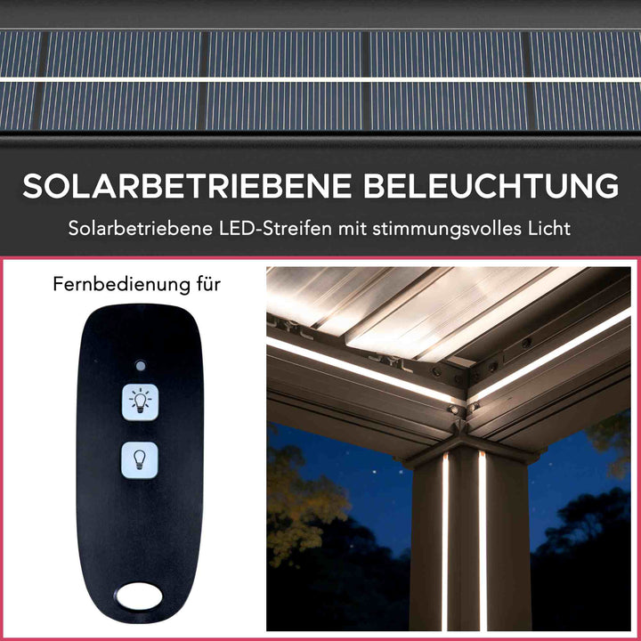 A1060166K0/A1060166F0 Modulare Multi Lamellenpergola MATTERHORN mit LED - 3x3 oder 3x4, Aluminium 
