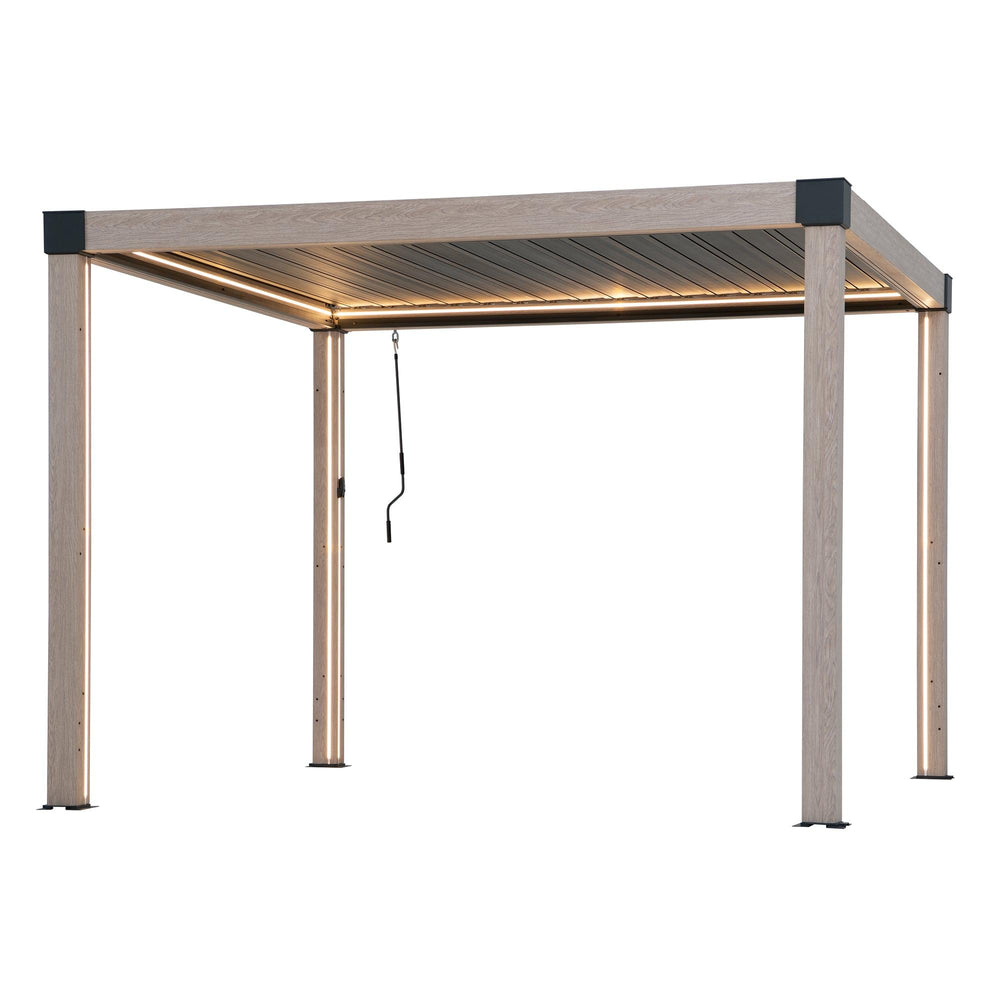 A1060166K2 Modulare Multi Lamellenpergola MATTERHORN mit LED - 306cm x 306cm, Aluminium 
