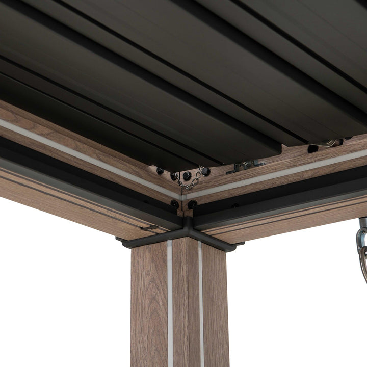 A1060166K2 Modulare Multi Lamellenpergola MATTERHORN mit LED - 306cm x 306cm, Aluminium 