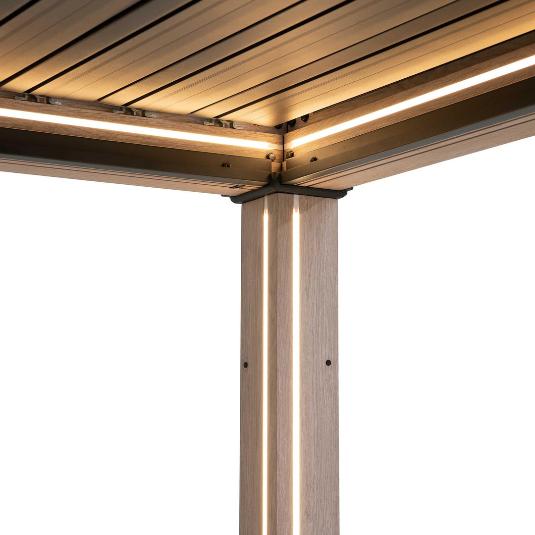 A1060166K2 Modulare Multi Lamellenpergola MATTERHORN mit LED - 306cm x 306cm, Aluminium 