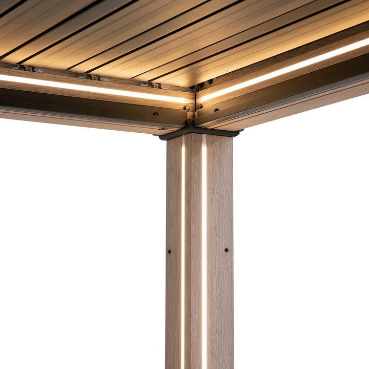 A1060166K2 Modulare Multi Lamellenpergola MATTERHORN mit LED - 306cm x 306cm, Aluminium 