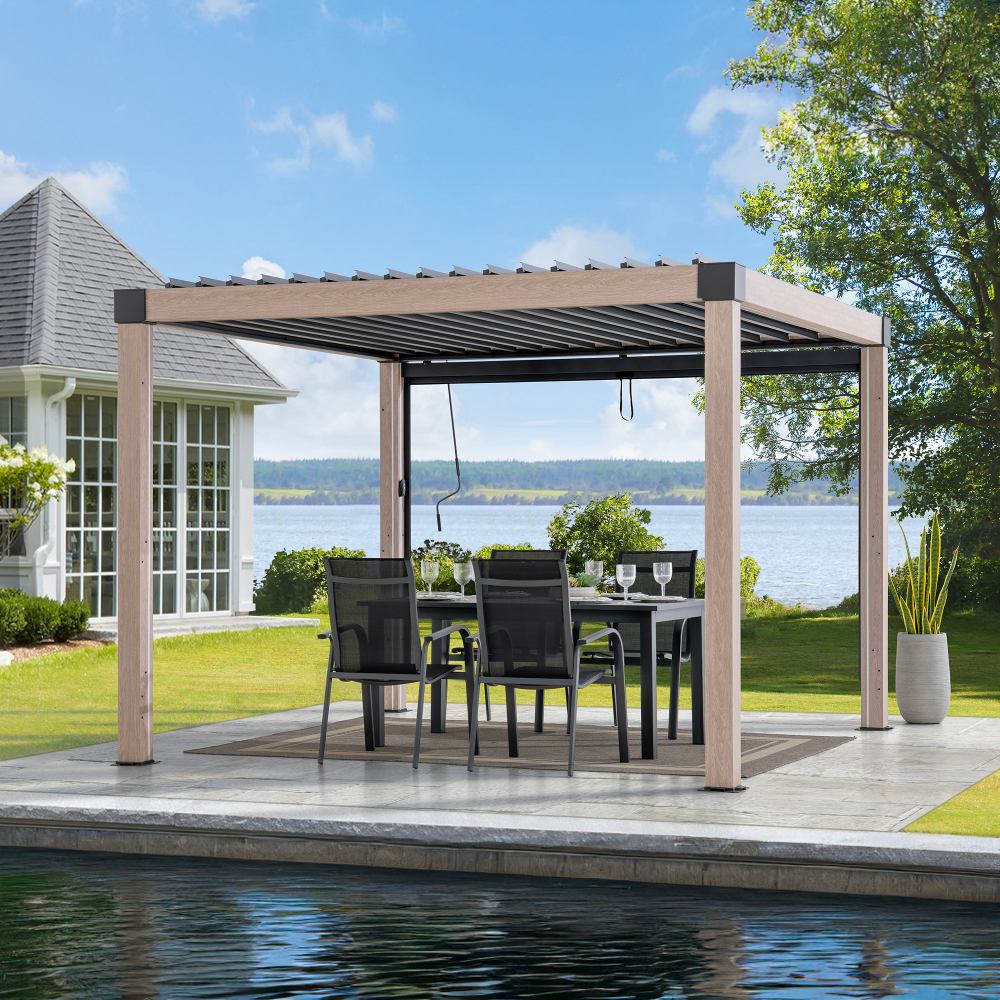 A1060166K2 Modulare Multi Lamellenpergola MATTERHORN mit LED - 306cm x 306cm, Aluminium