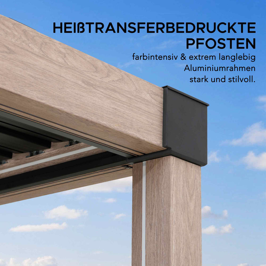 A1060166K2 Modulare Multi Lamellenpergola MATTERHORN mit LED - 306cm x 306cm, Aluminium 