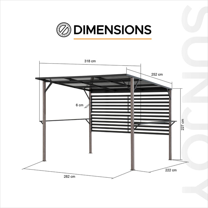 A106020100 Stahl Whirlpool Pergola DENALI - 252cm x 282cm