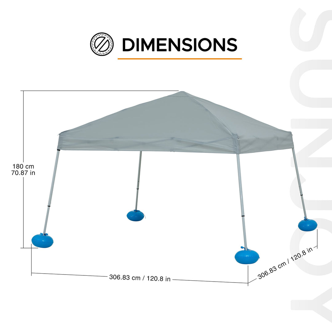 A109004900 Stoff schwimmender Poolpavillon GRAN - 300cm x 300cm 