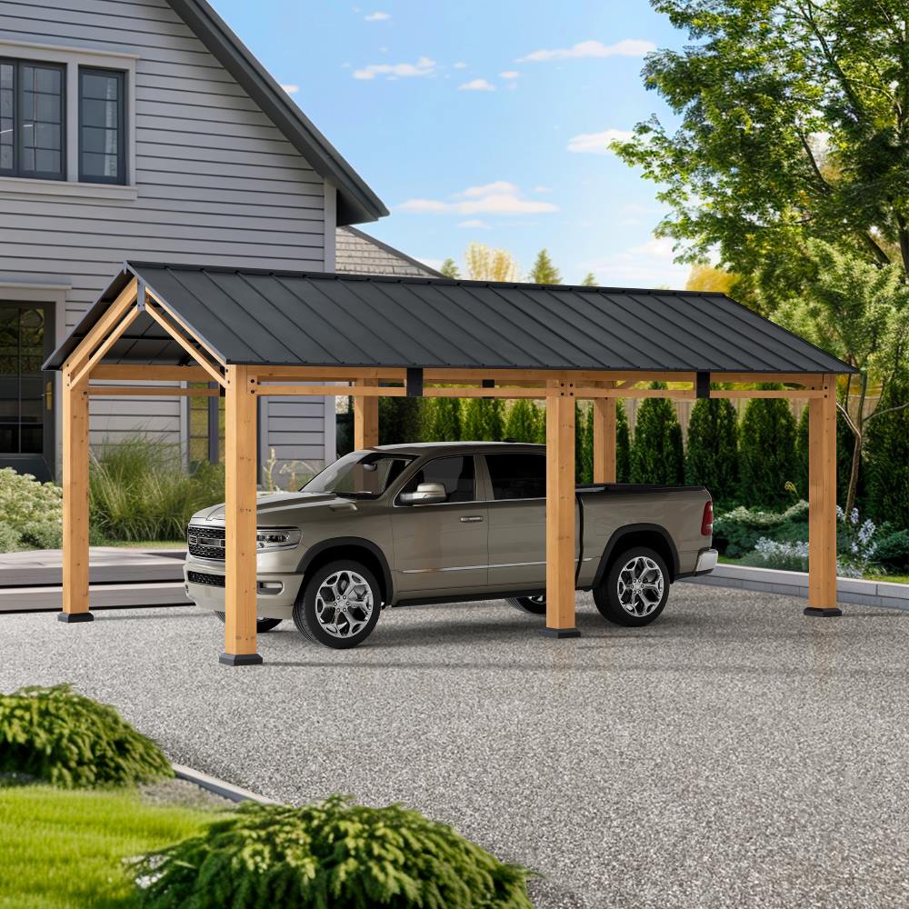 DIRAN Cedar Wood Carport - 336cm x 603cm