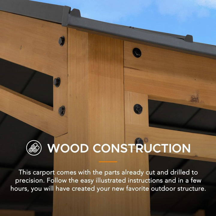 DIRAN Cedar Wood Carport - 336cm x 603cm