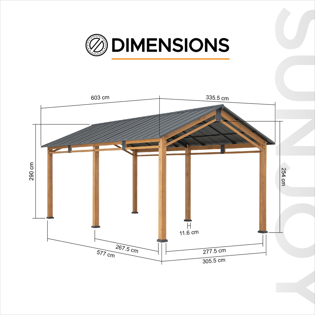 A110000941 Zedernholz Carport DIRAN -336cm x 603cm