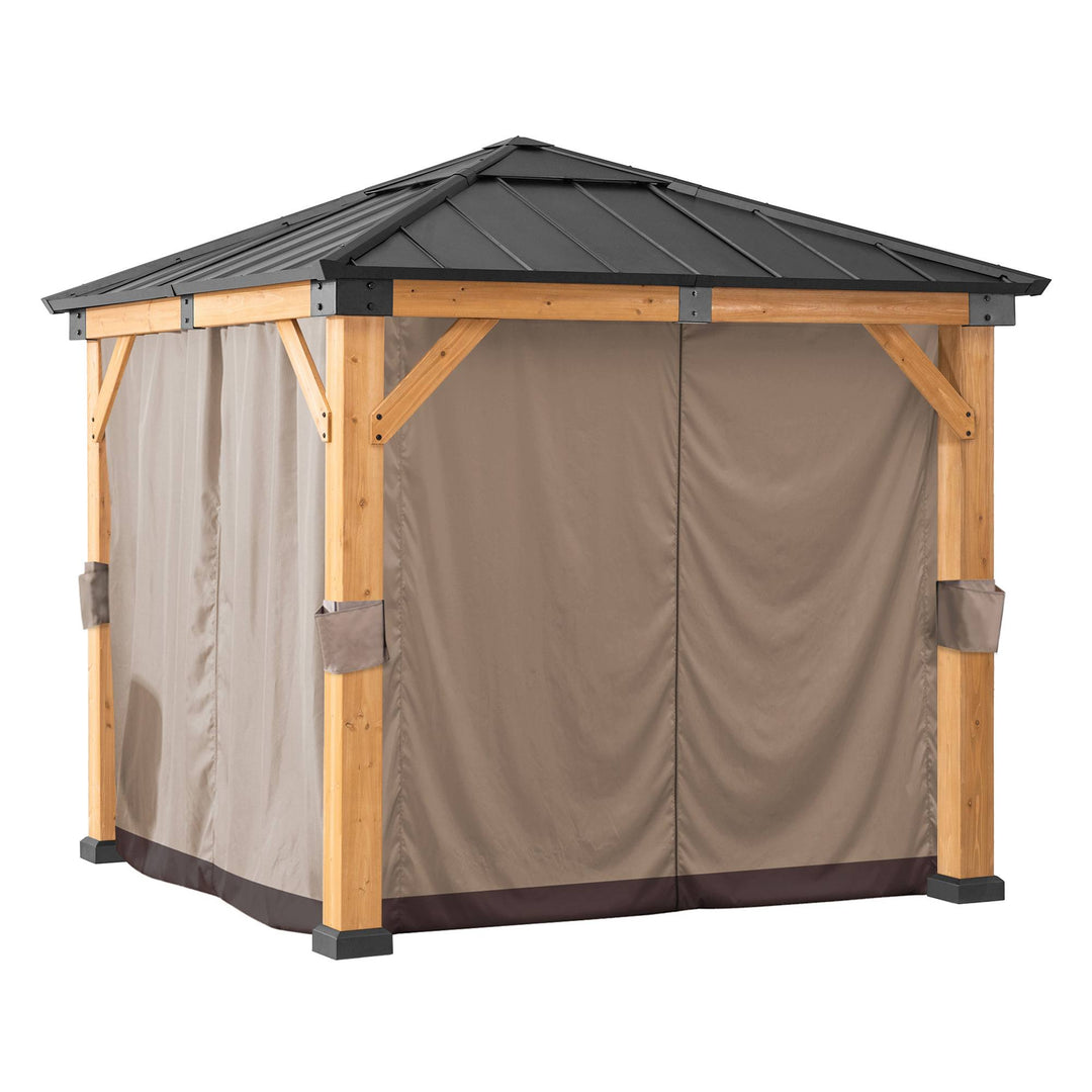 A111305460 Vorhang für Zedernholz Gazebo 273cm x 273cm