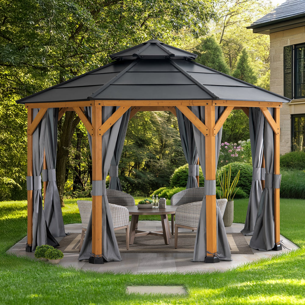 A111309101 Vorhang für Zedernholz Gazebo 395cm x 395cm 