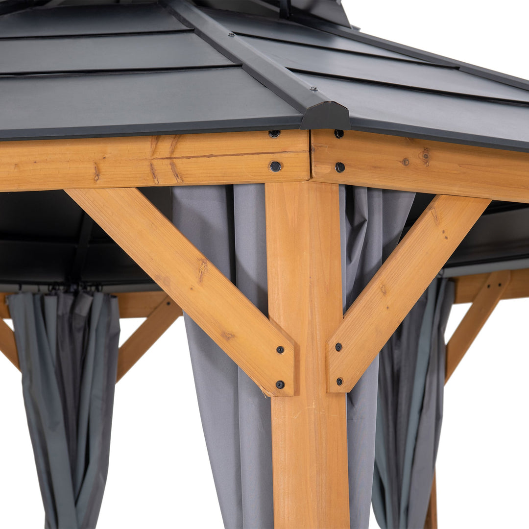 A111309101 Vorhang für Zedernholz Gazebo 395cm x 395cm 