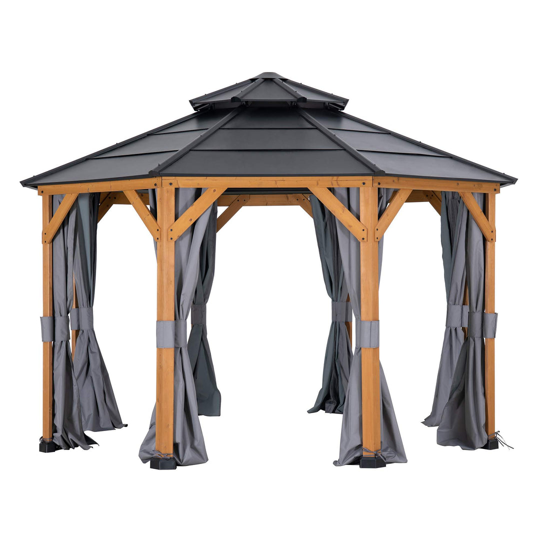 A111309101 Vorhang für Zedernholz Gazebo 395cm x 395cm 