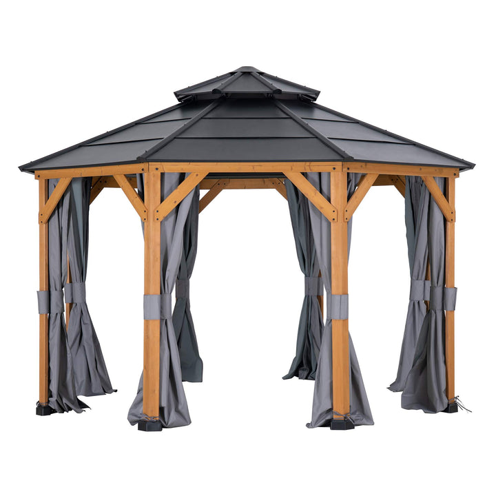 A111309101 Vorhang für Zedernholz Gazebo 395cm x 395cm 