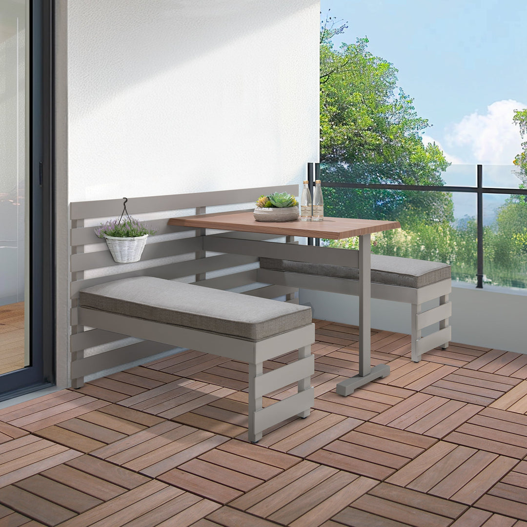 A201018410 Stahl Balkonset LAGOS - 126cm x 157cm, grau 