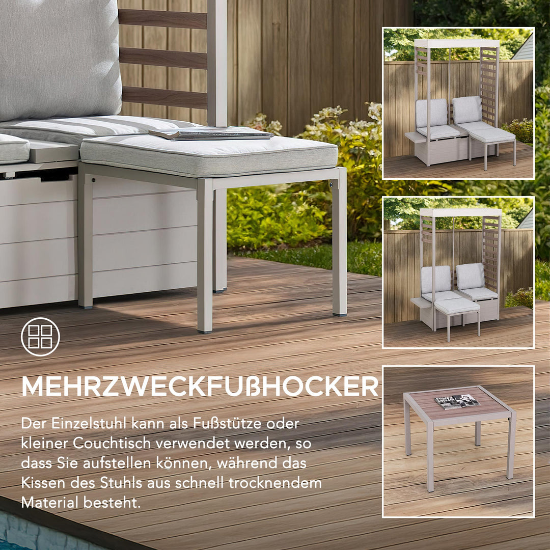 A206900200 Stahl Gartensofa FARO - 57cm x 147cm, grau 