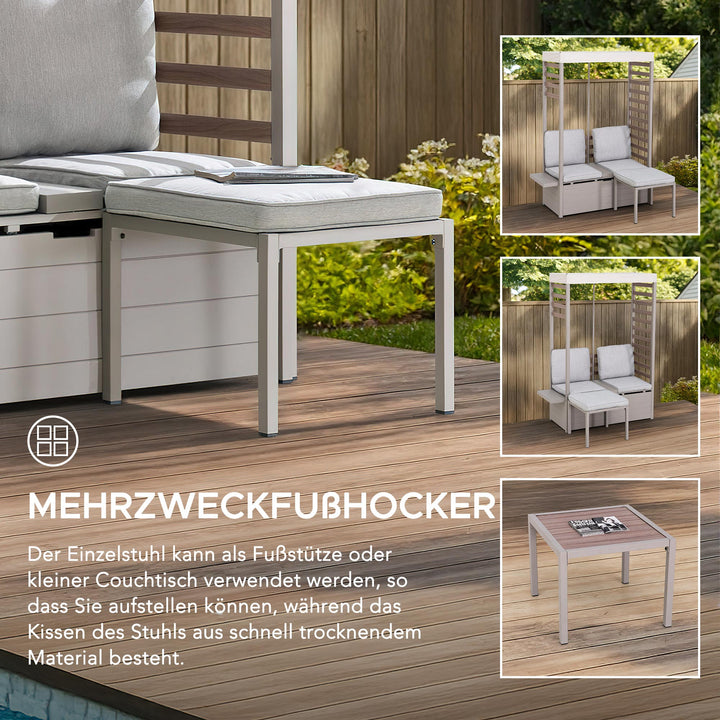 A206900200 Stahl Gartensofa FARO - 57cm x 147cm, grau 