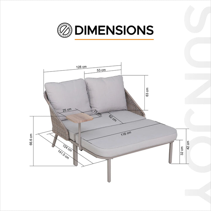 Garden Daybed PORTO - 142cm x 128cm