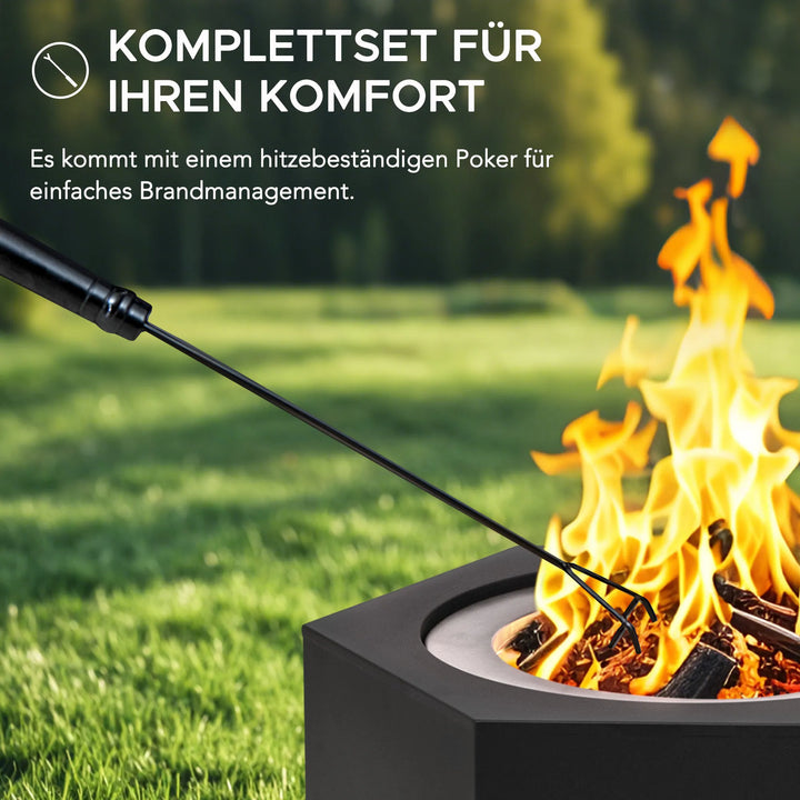 Smoke-free Fire Pit AMIATA Made of Steel - 66x57x38cm, Black