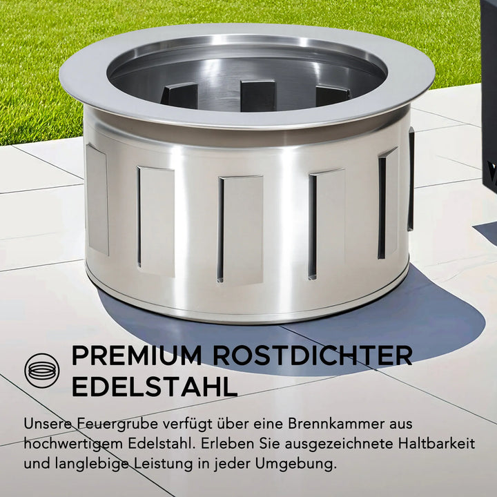 Smoke-free Fire Pit AMIATA Made of Steel - 66x57x38cm, Black
