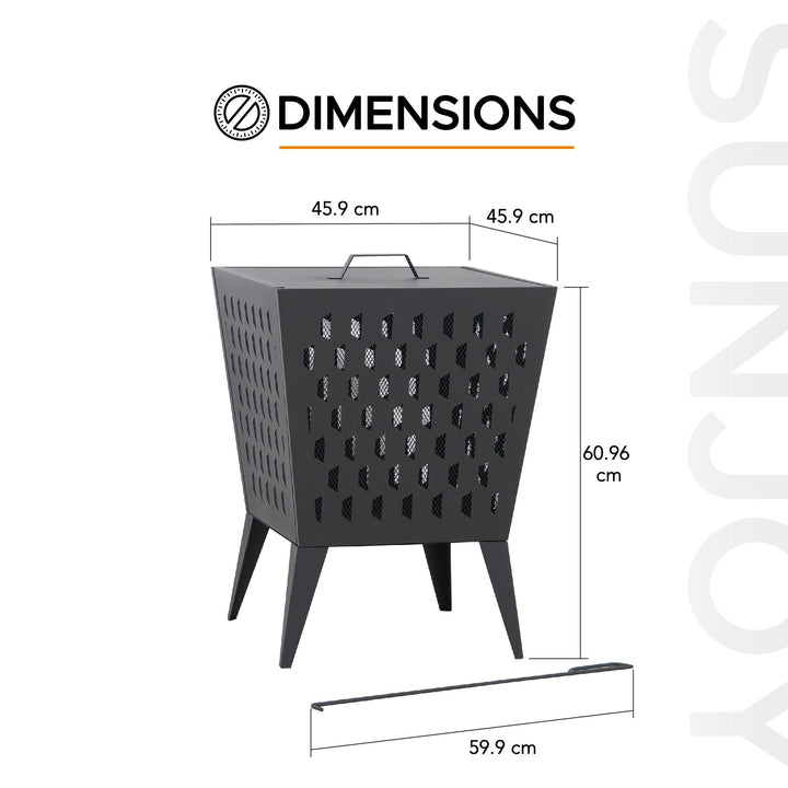 A301058520 Stahl Feuerkorb ALBANI - Ø51cm, schwarz 