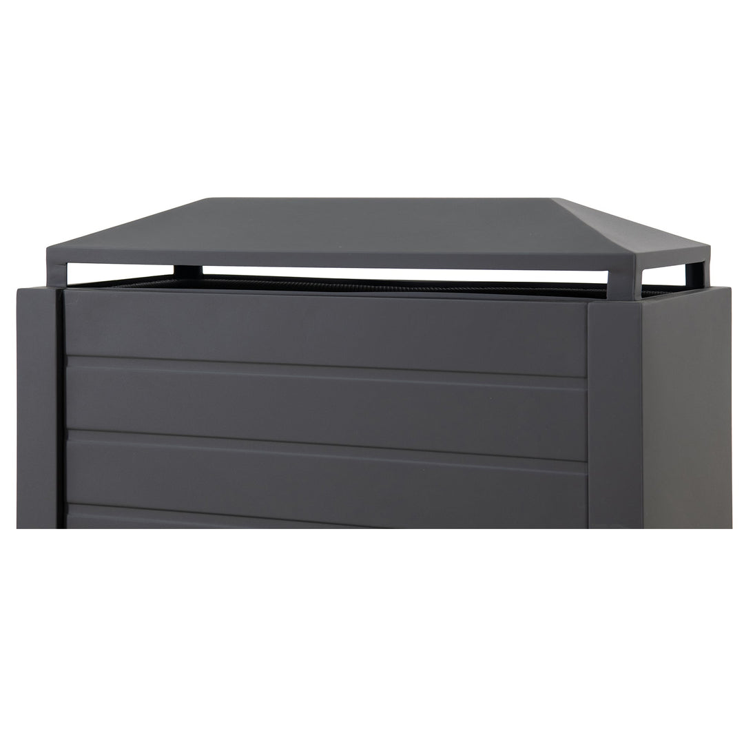 A304004840 Stahl Holzkamin VULTURE – 194 x 51 x 148 cm, mattschwarz 