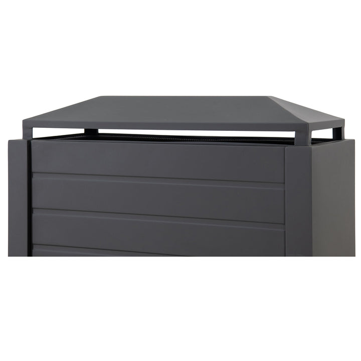 A304004840 Stahl Holzkamin VULTURE – 194 x 51 x 148 cm, mattschwarz 