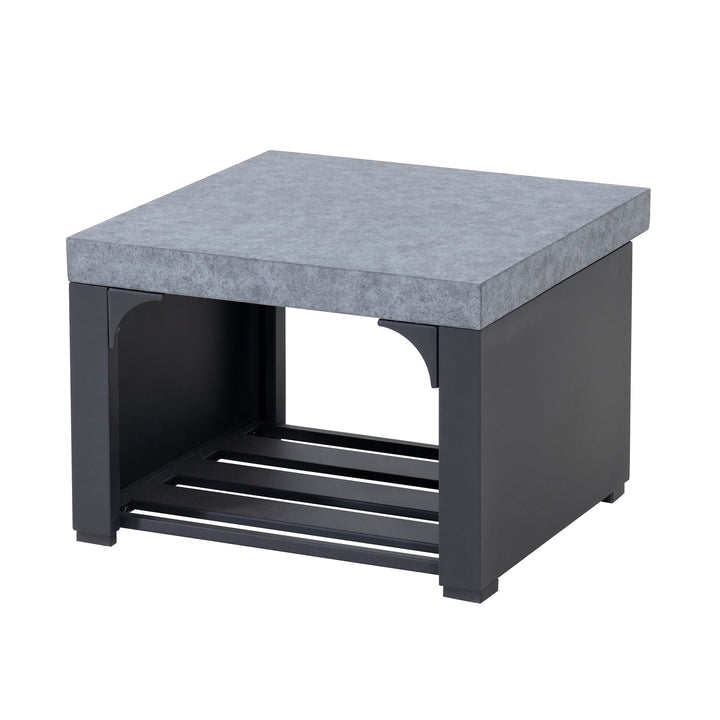 A304004840 Stahl Holzkamin VULTURE – 194 x 51 x 148 cm, mattschwarz 