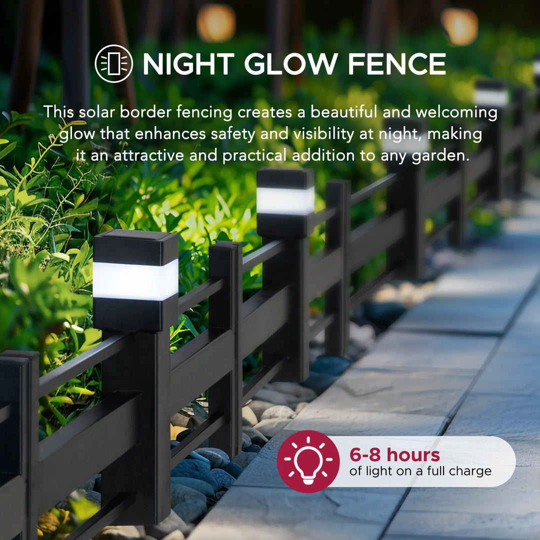 Strip &amp; Black Solar Garden Fence - 5 Packs
