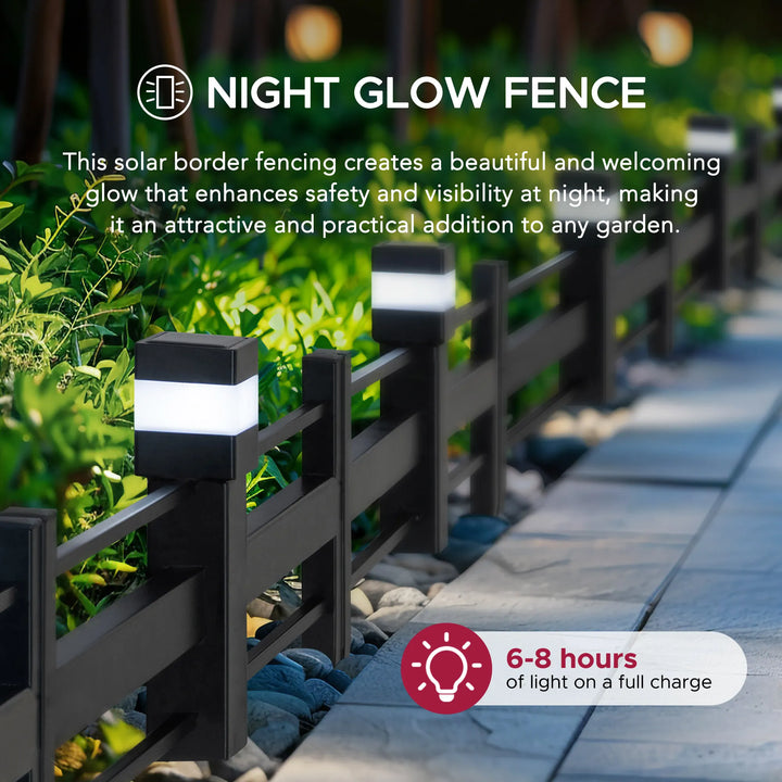 Strip &amp; Black Solar Garden Fence - 5 Packs