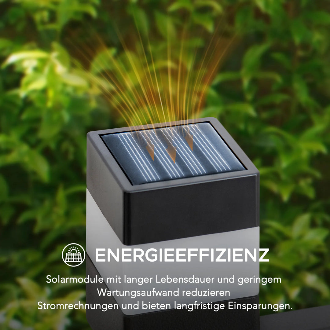 Solar-Gartenbegrenzungszaun aus Eisen - 5er-Pack, schwarz