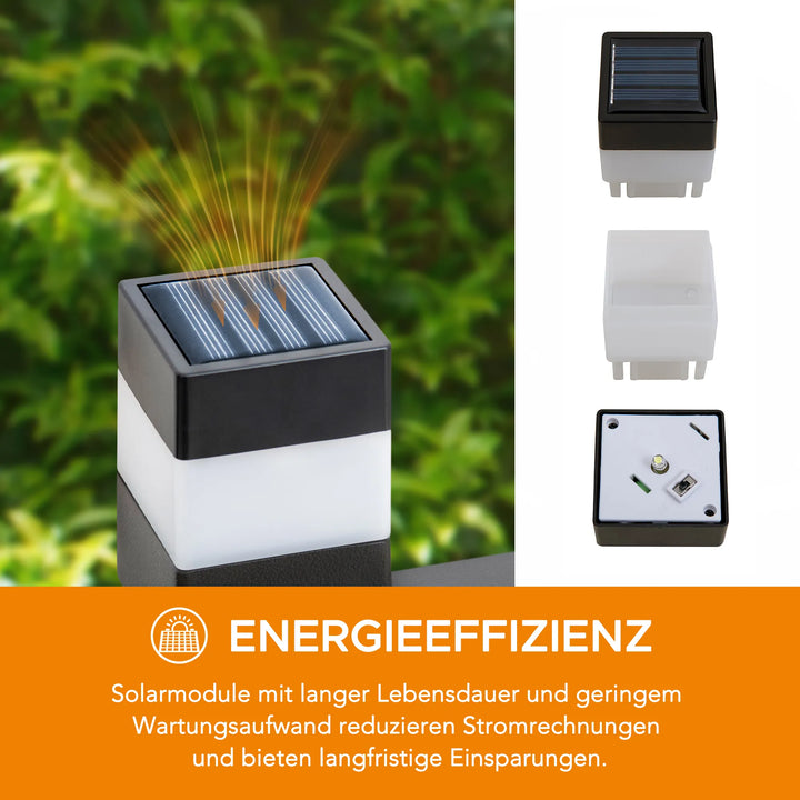 Solar-Gartenbegrenzungszaun aus Eisen - 5er-Pack, schwarz