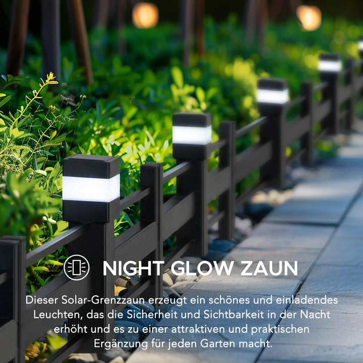 Solar-Gartenbegrenzungszaun aus Eisen - 5er-Pack, schwarz