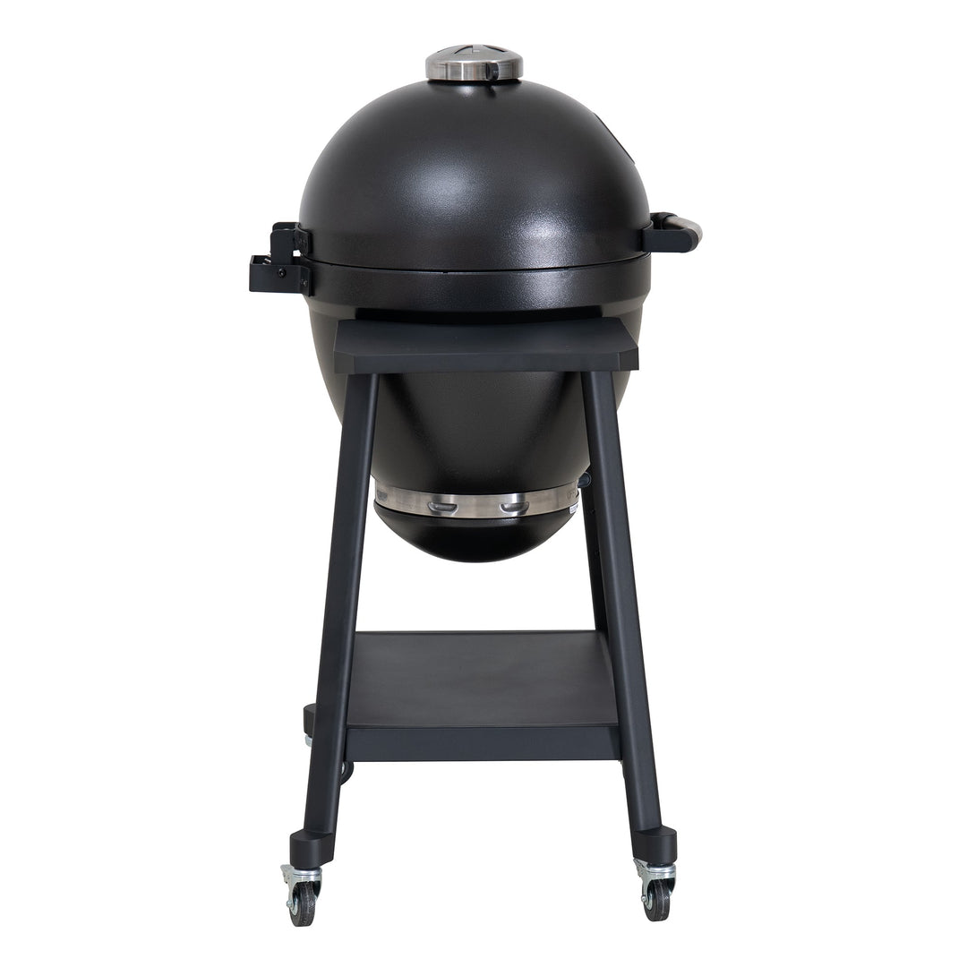 A504002329 Eierförmiger Grill mit Pizzaplatte, schwarz 