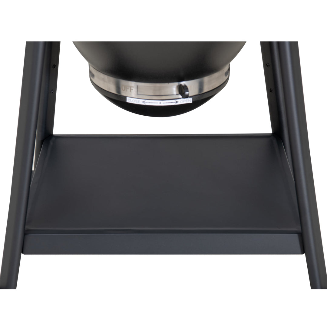 A504002329 Eierförmiger Grill mit Pizzaplatte, schwarz 