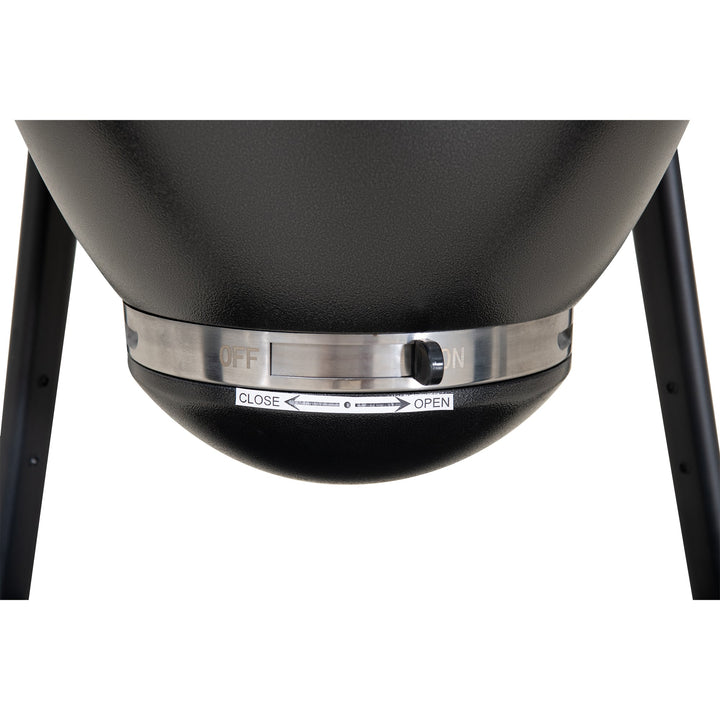 A504002329 Eierförmiger Grill mit Pizzaplatte, schwarz 