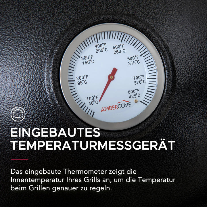 Eierförmiger Grill mit Pizzaplatte, schwarz