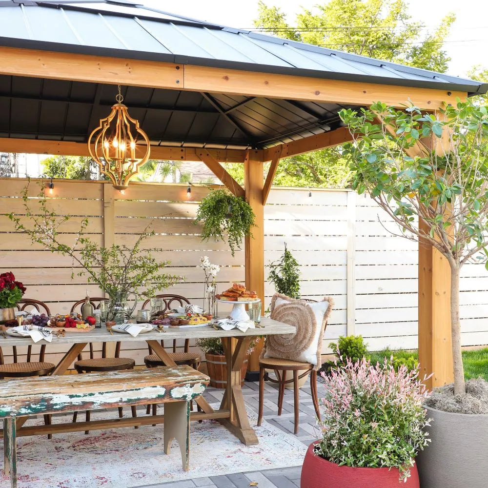 Cedar Wood Gazebo PIRIN - 336cm x 336cm 