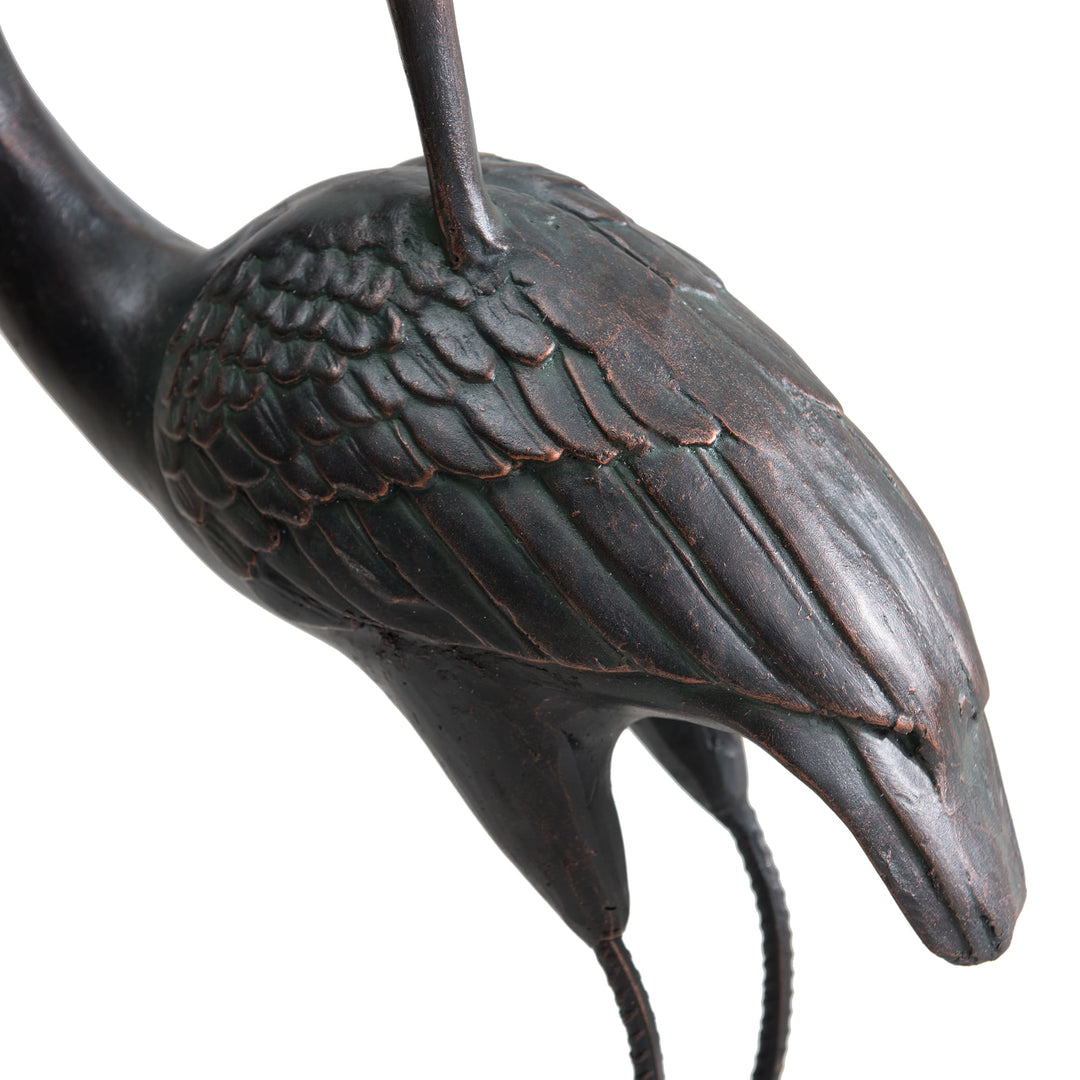 D101000300 Gartenfigur Kranich aus Bronze, 2er Set - klein 