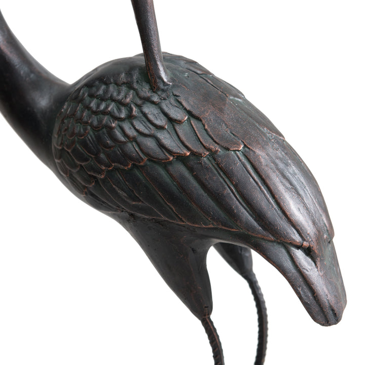 D101000300 Gartenfigur Kranich aus Bronze, 2er Set - klein 