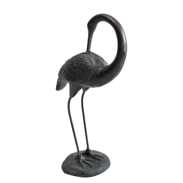 D101000300 Gartenfigur Kranich aus Bronze, 2er Set - klein 